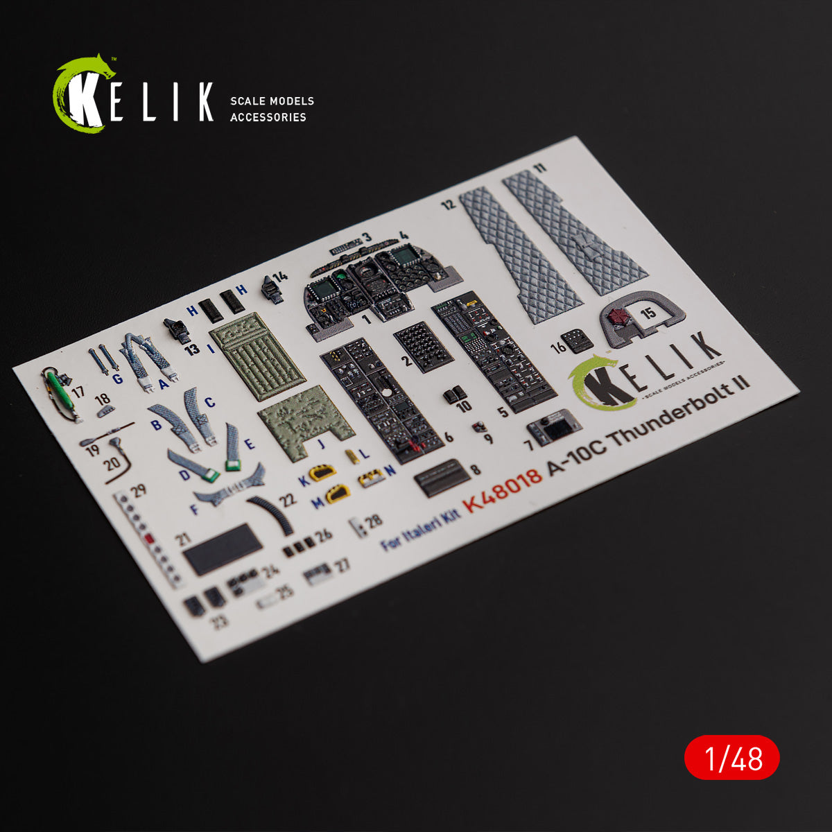 Kelik K3D48018 1:48 Fairchild A-10C "Thunderbolt II" interior 3D-decals