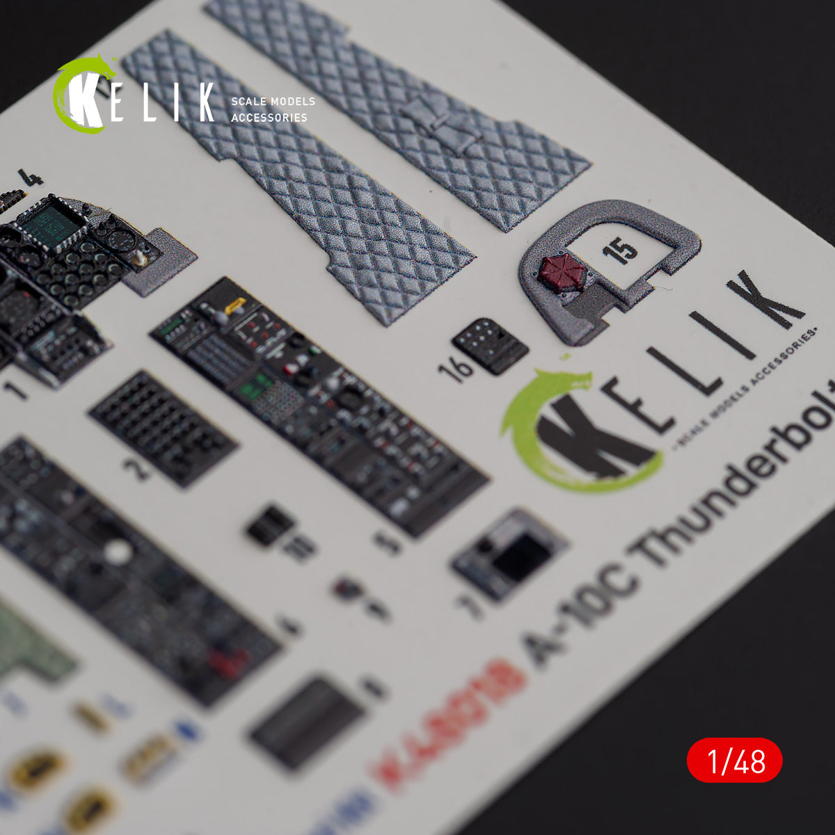 Kelik K3D48018 1:48 Fairchild A-10C "Thunderbolt II" interior 3D-decals
