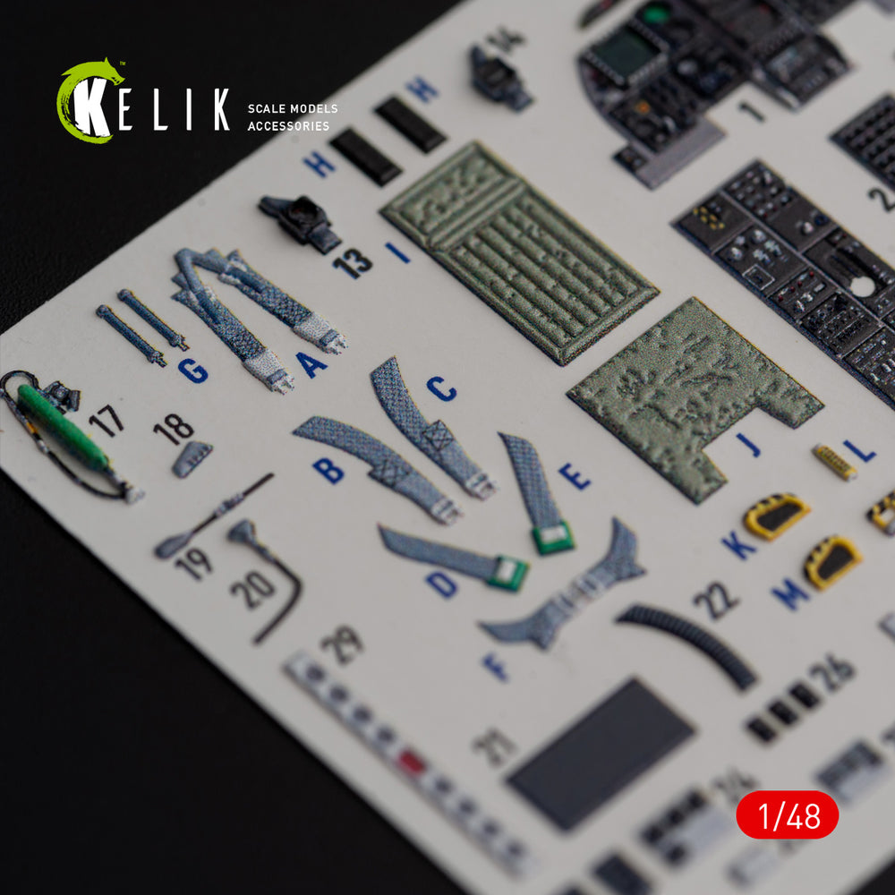 Kelik K3D48018 1:48 Fairchild A-10C "Thunderbolt II" interior 3D-decals