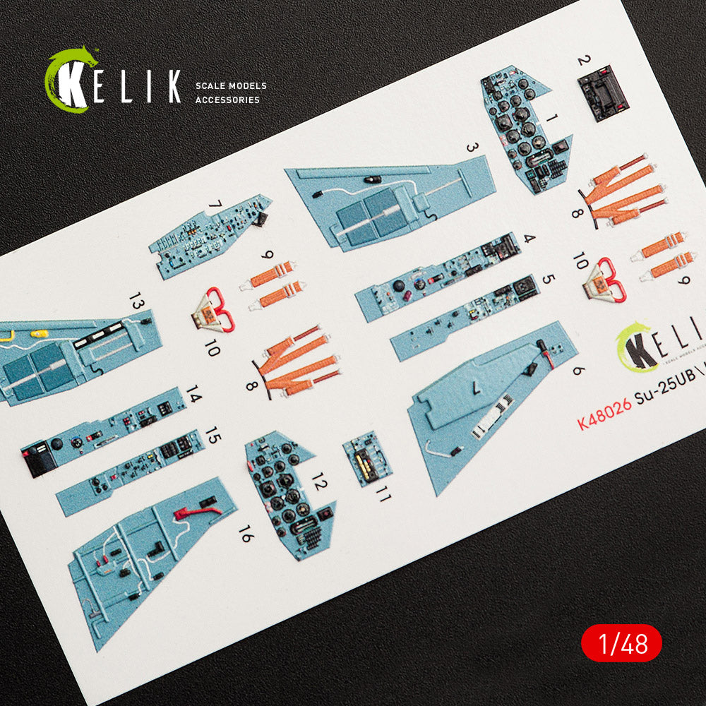 Kelik K3D48026 1:48 Sukhoi Su-25UB interior