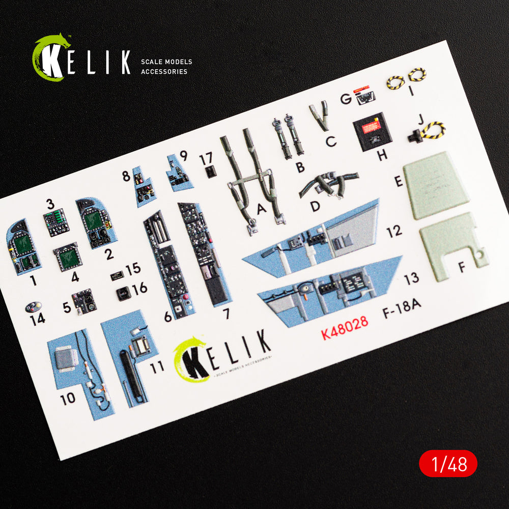 Kelik K3D48028 1:48 McDonnell-Douglas F/A-18A Hornet interior