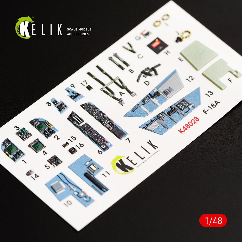 Kelik K3D48028 1:48 McDonnell-Douglas F/A-18A Hornet interior
