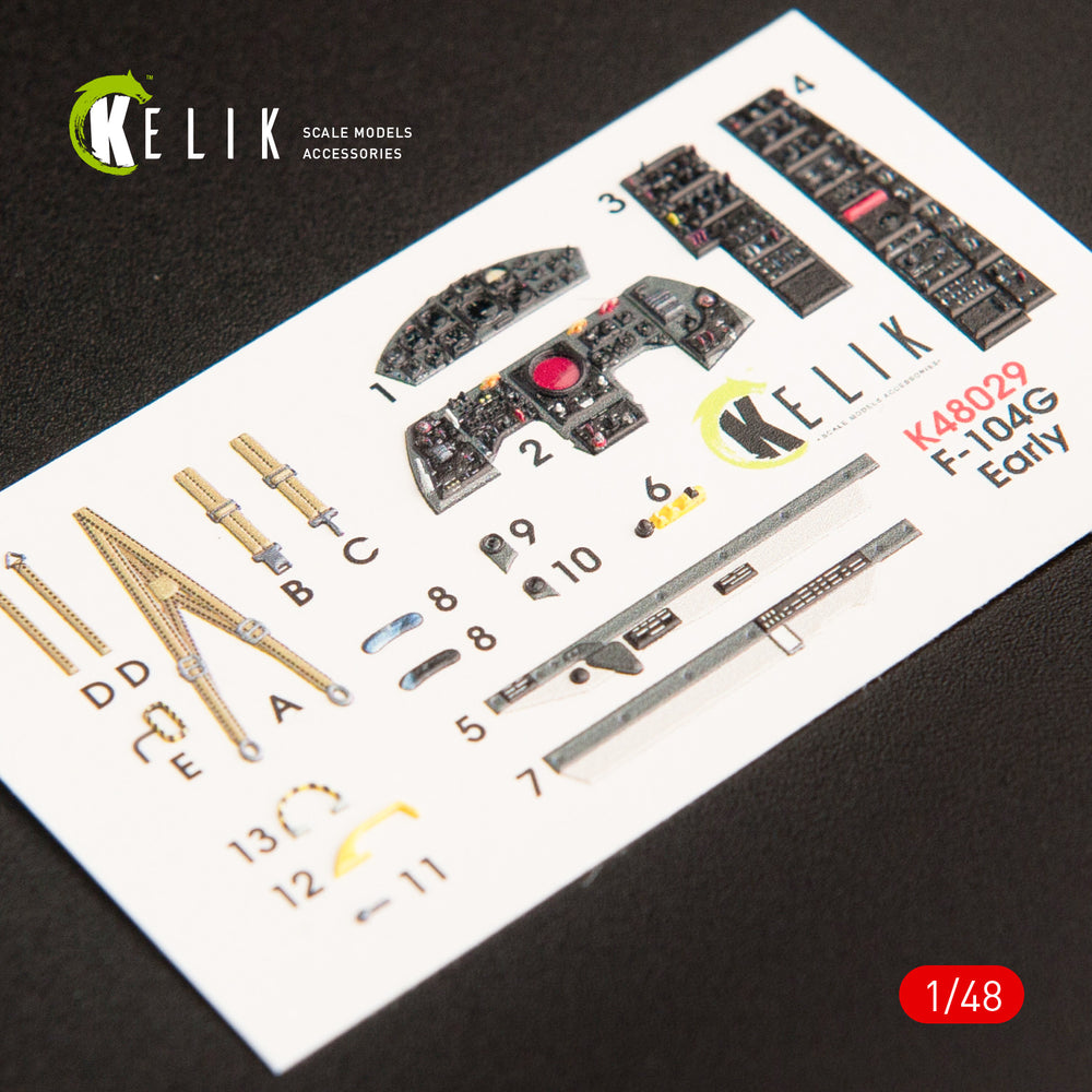 Kelik K3D48029 1:48 Lockheed F-104G Starfighter early type interior