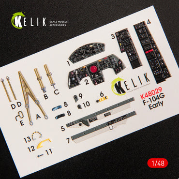 Kelik K3D48029 1:48 Lockheed F-104G Starfighter early type interior
