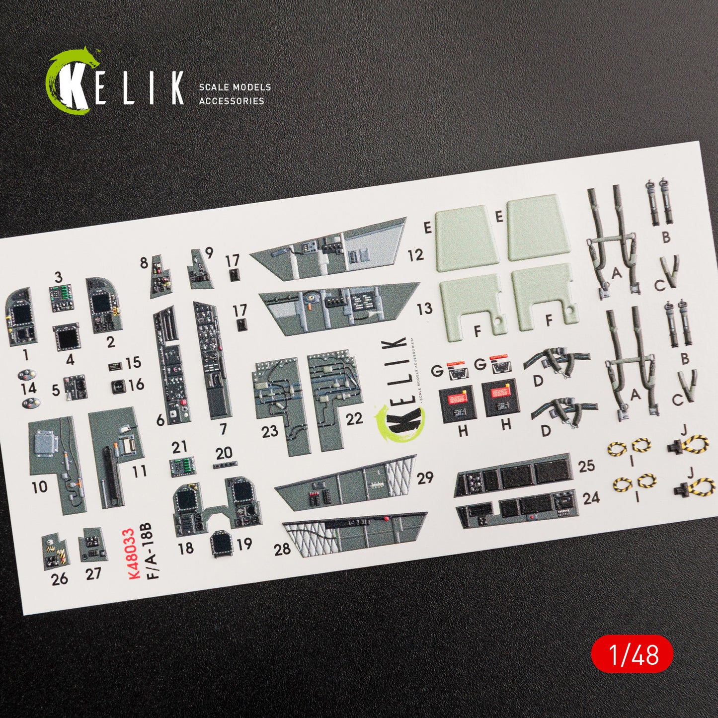 Kelik K3D48033 1:48 McDonnell-Douglas F/A-18B Hornet interior