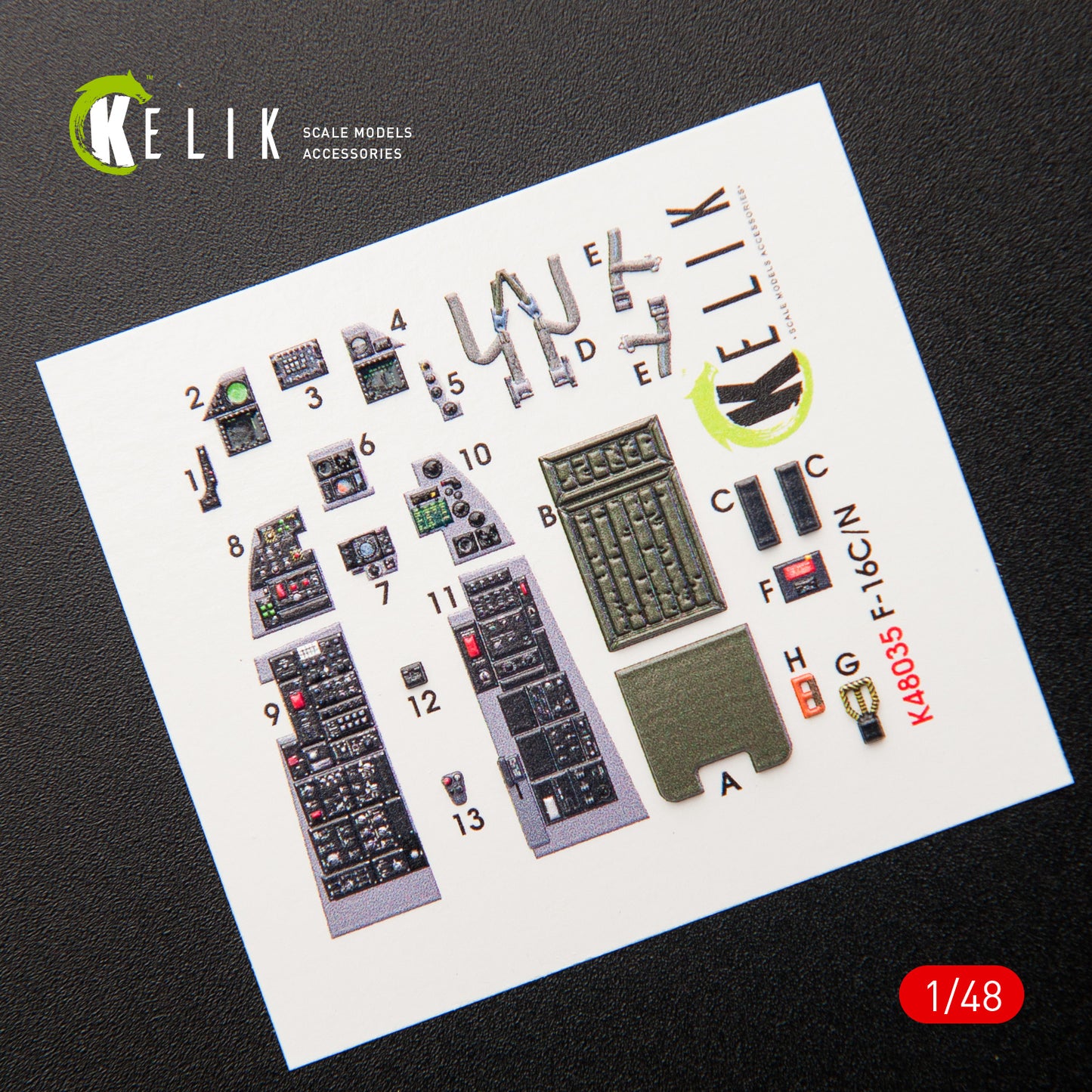 Kelik K3D48035 1:48 Lockheed-Martin F-16CN Fighting Falcon interior