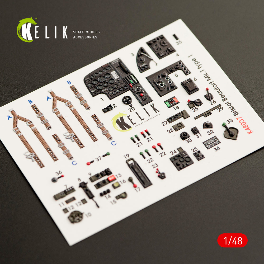 Kelik K3D48037 1:48 Bristol Beaufort Mk.I type 1 interior