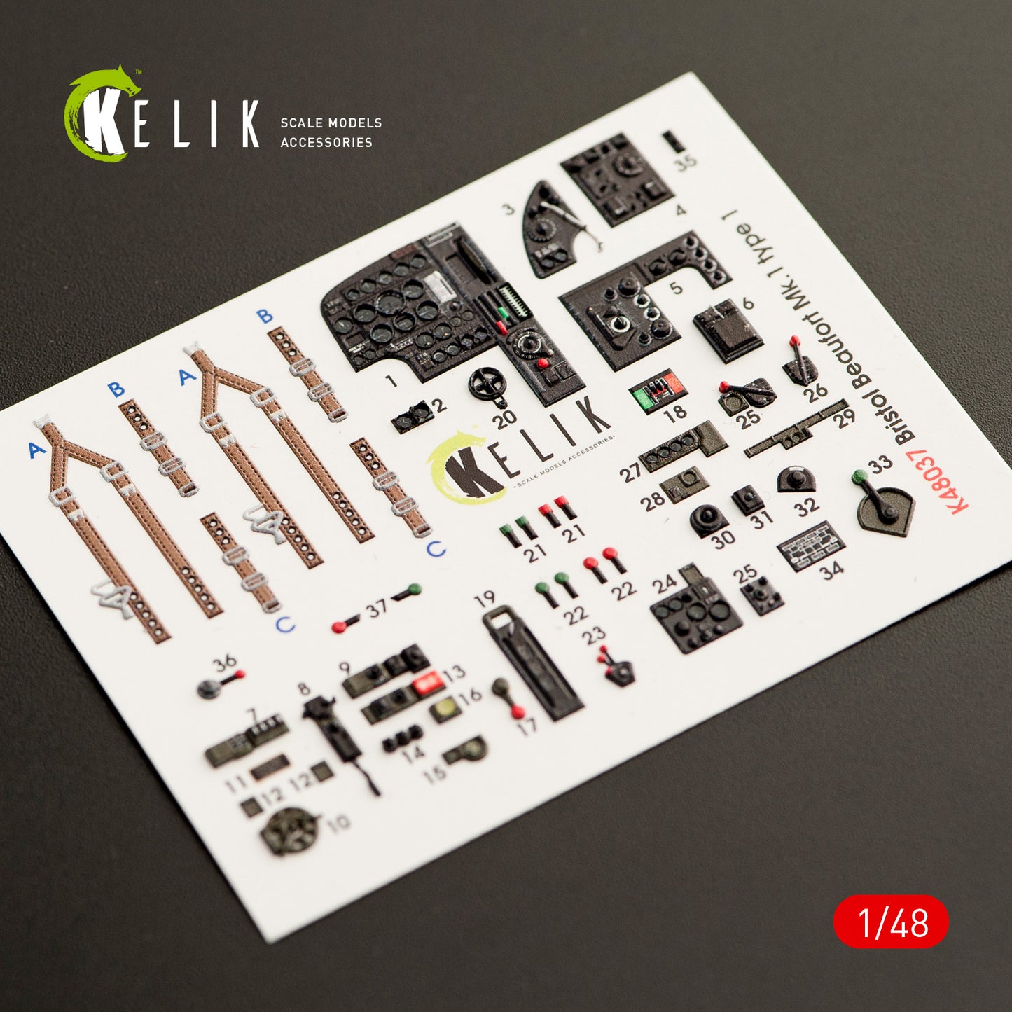 Kelik K3D48037 1:48 Bristol Beaufort Mk.I type 1 interior