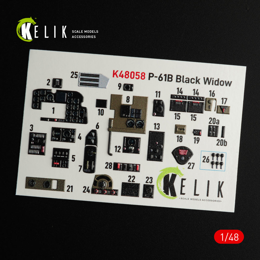 Kelik K3D48058 1:48 Northrop P-61B 'Black Widow' interior