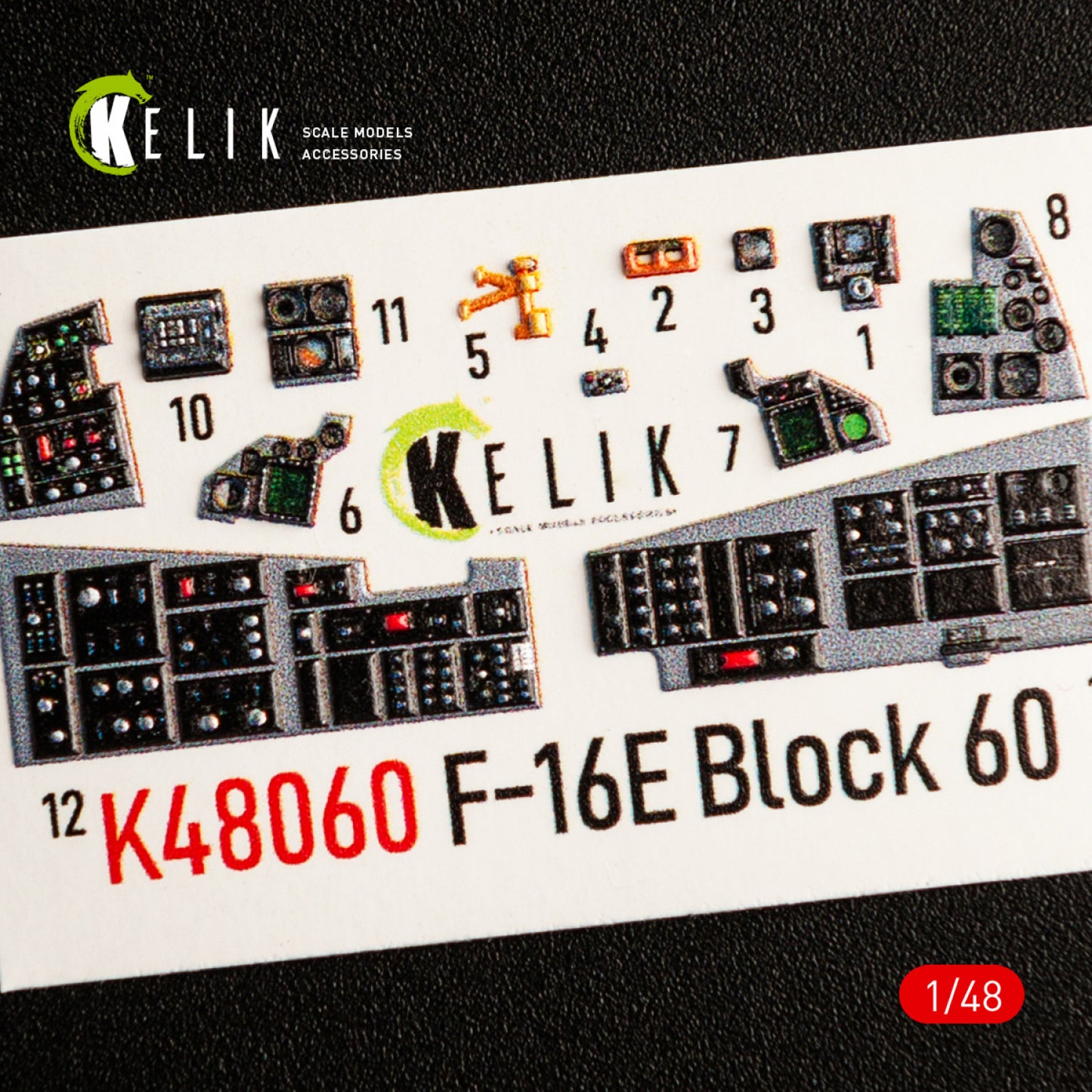 Kelik K3D48060 1:48 Lockheed-Martin F-16E Desert Vipers Block 60 interior