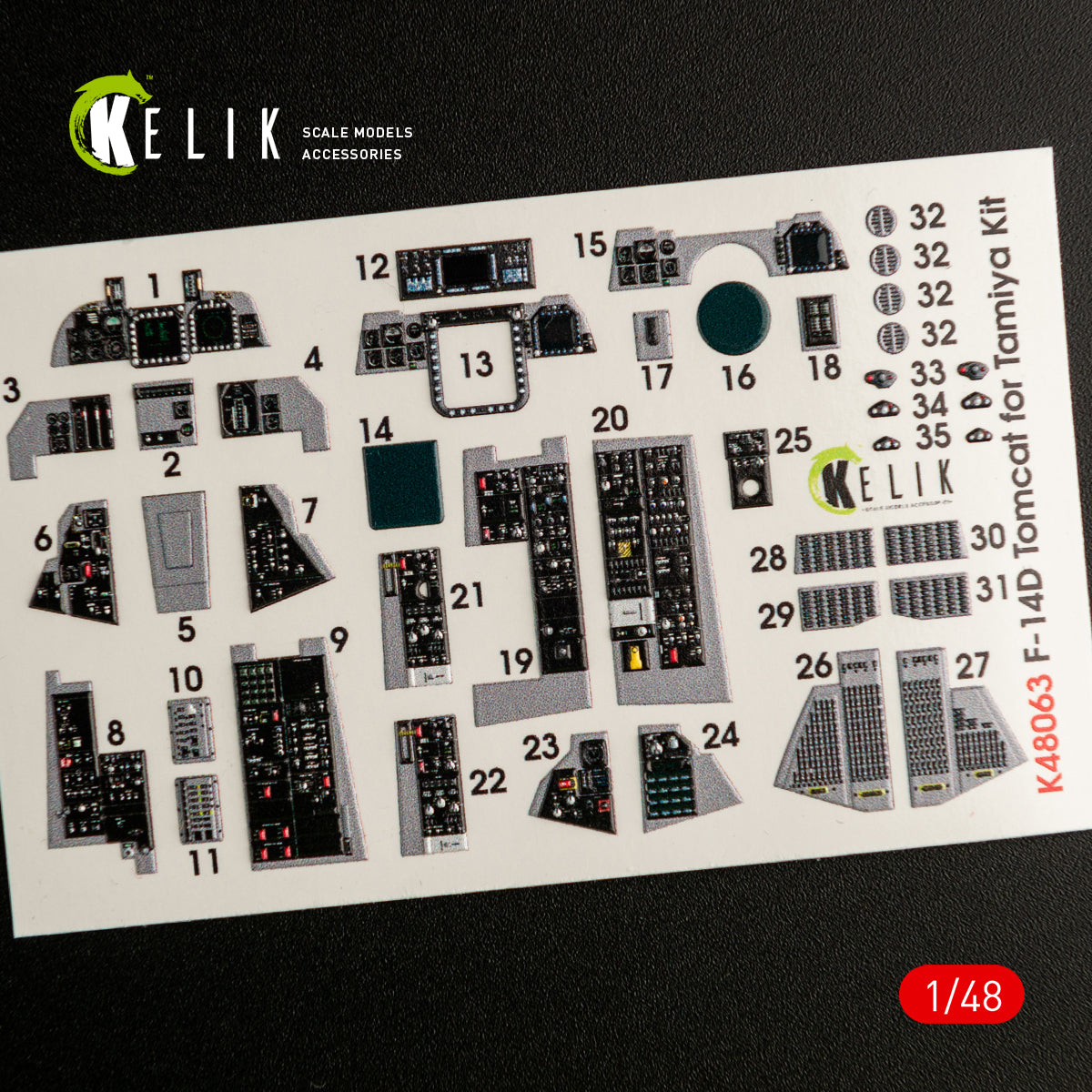 Kelik K3D48063 1:48 Grumman F-14D Tomcat interior