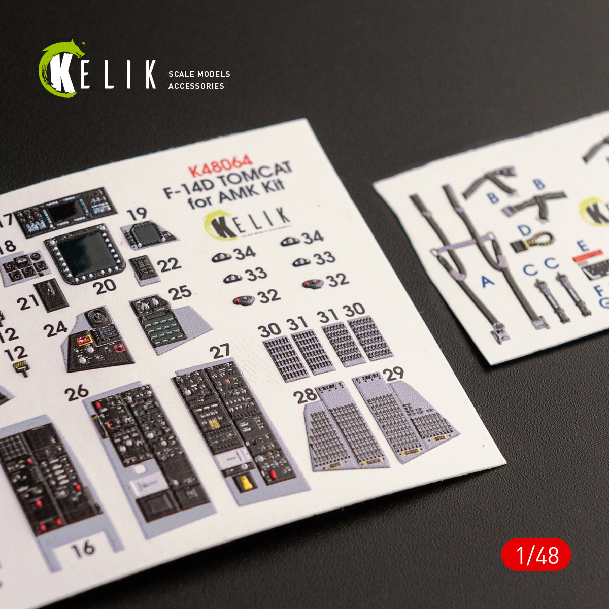Kelik K3D48064 1:48 Grumman F-14D Tomcat interior