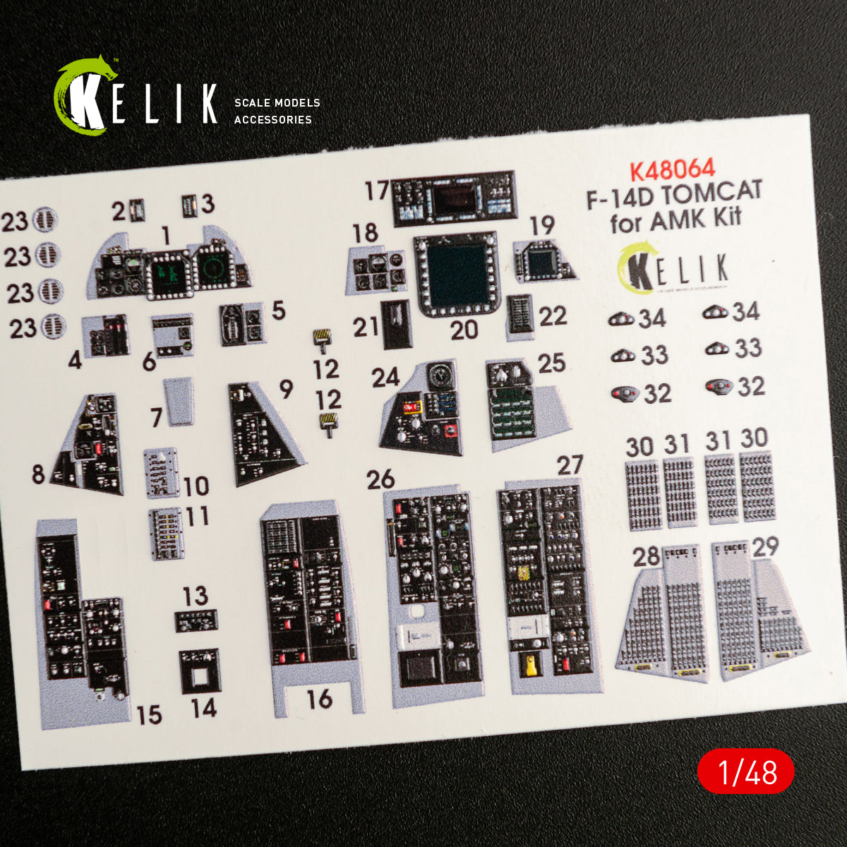 Kelik K3D48064 1:48 Grumman F-14D Tomcat interior