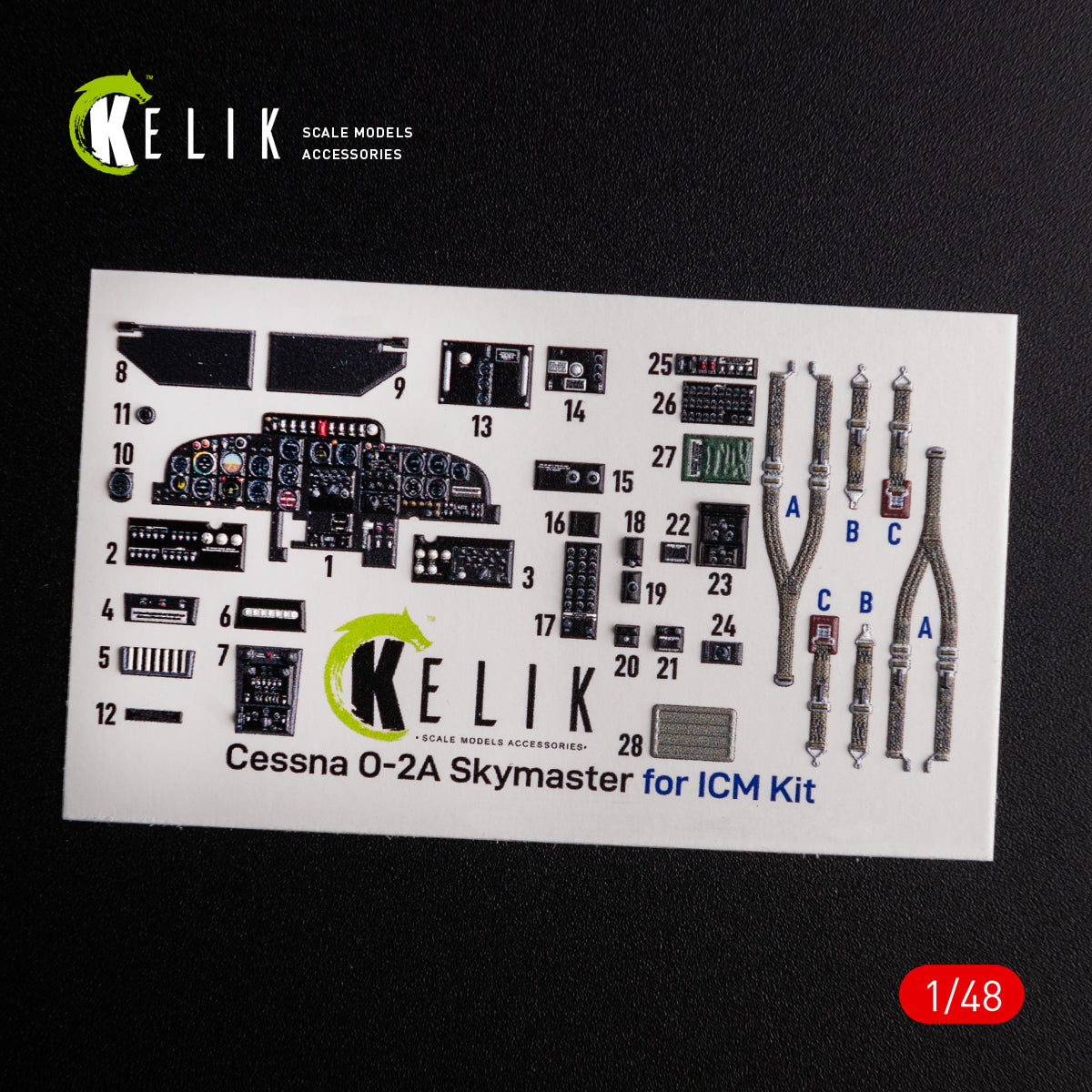 Kelik K3D48079 1:48 Cessna O-2A Skymaster interior
