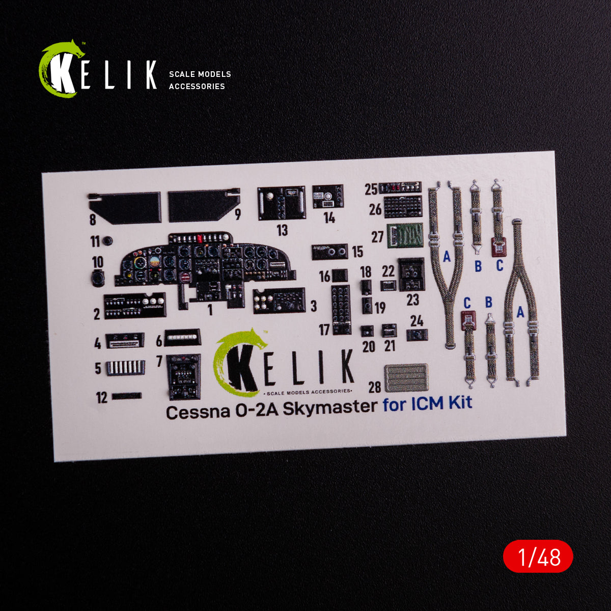 Kelik K3D48081 1:48 Cessna O-2A Skymaster interior