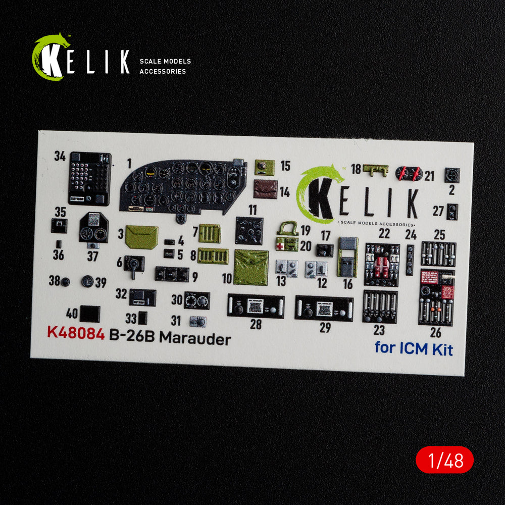 Kelik K3D48084 1:48 Martin B-26B Marauder interior