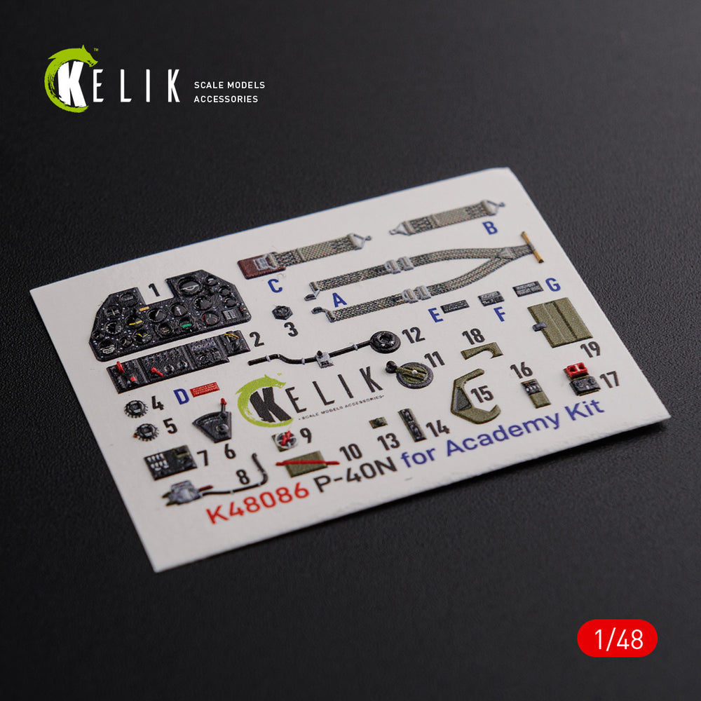 Kelik K3D48086 1:48 Curtiss P-40N interior