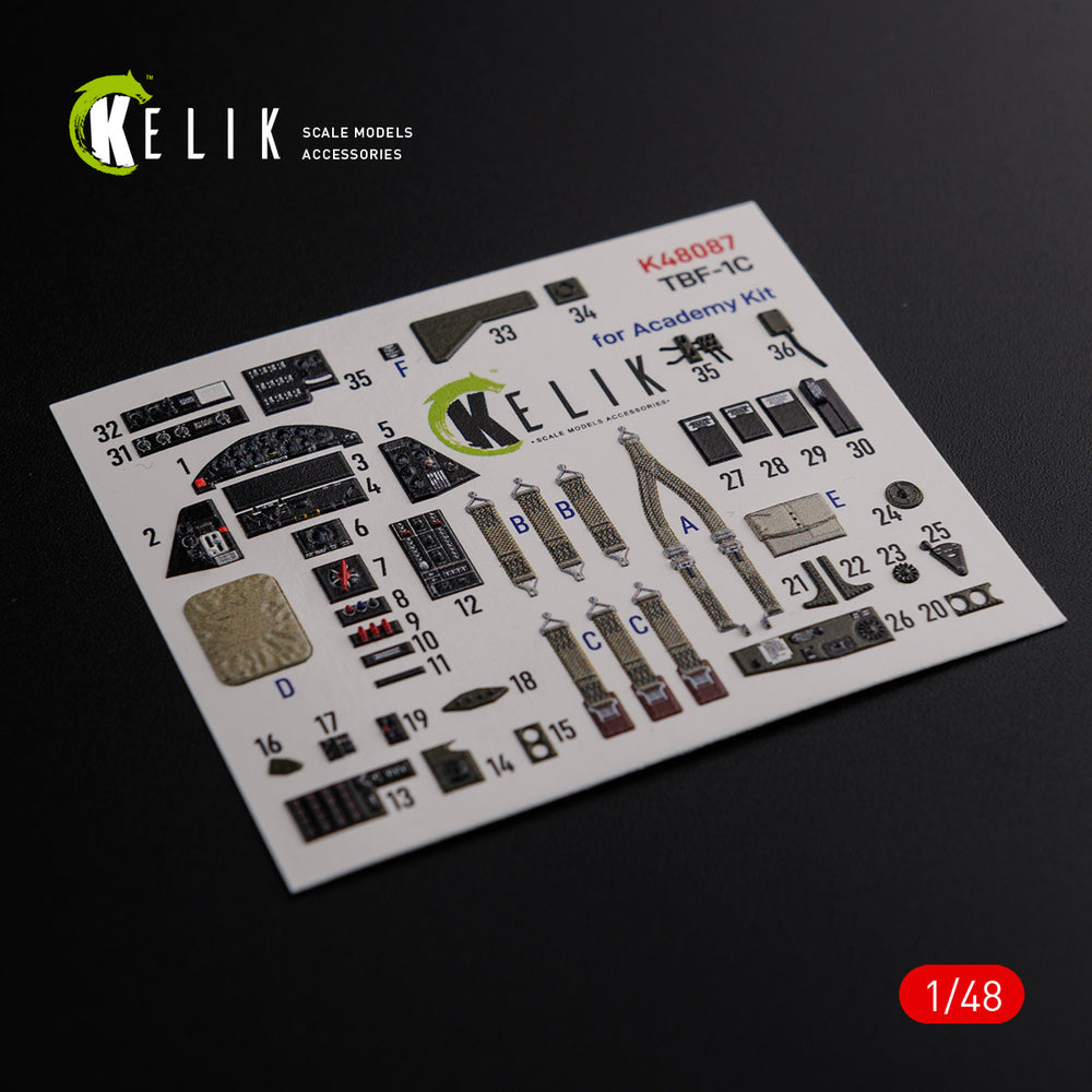 Kelik K3D48087 1:48 Grumman TBF-1C Avenger interior