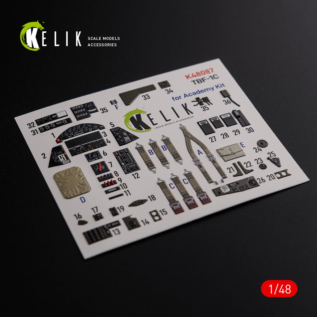 Kelik K3D48087 1:48 Grumman TBF-1C Avenger interior