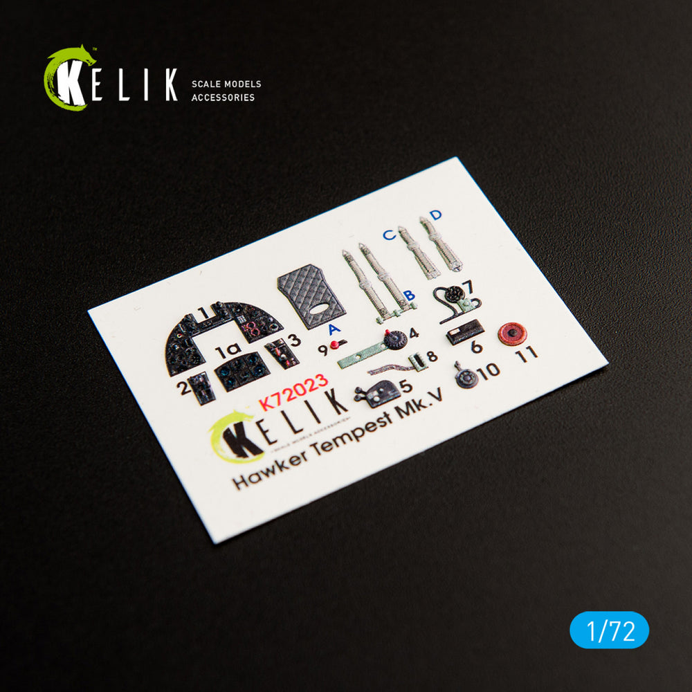 Kelik K3D72023 1:72 Hawker Tempest Mk.V Interior 3D-Decal