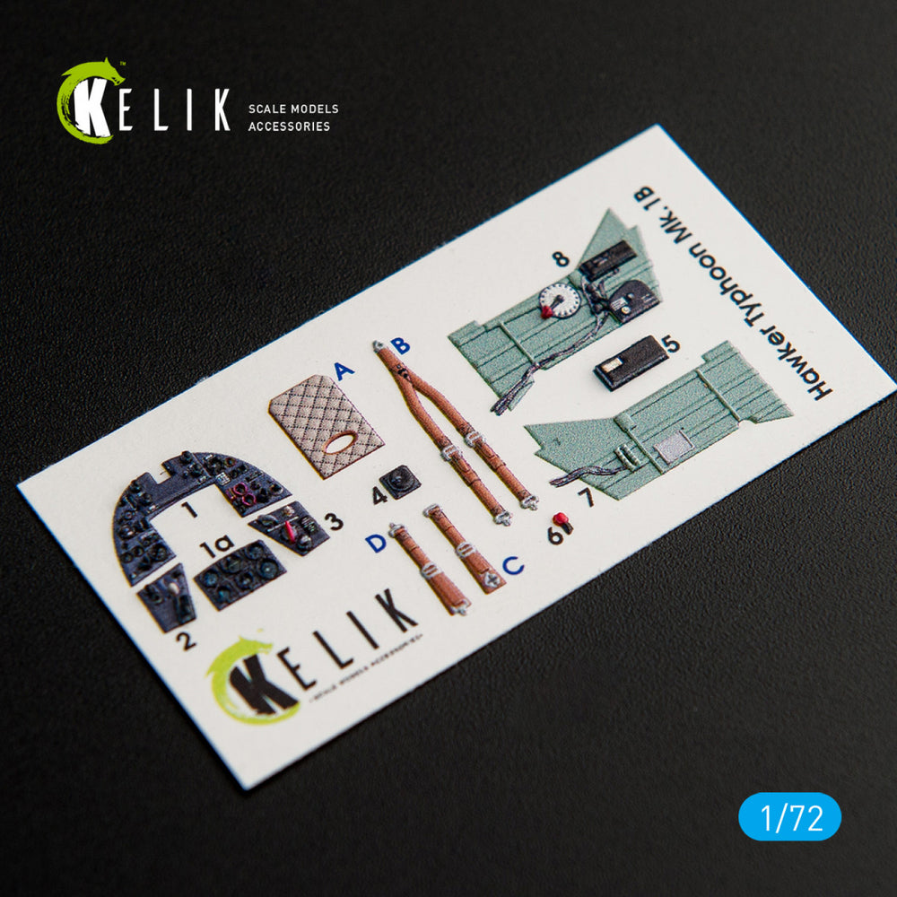 Kelik K3D72024 1:72 Hawker Typhoon Mk.IB Interior 3D-Decal