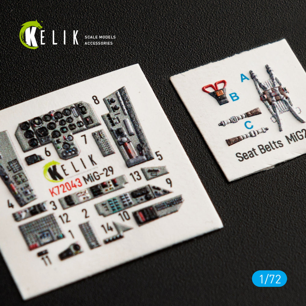 Kelik K3D72043 1:72 Mikoyan MiG-29 Fulcrum-A 9-12 interior