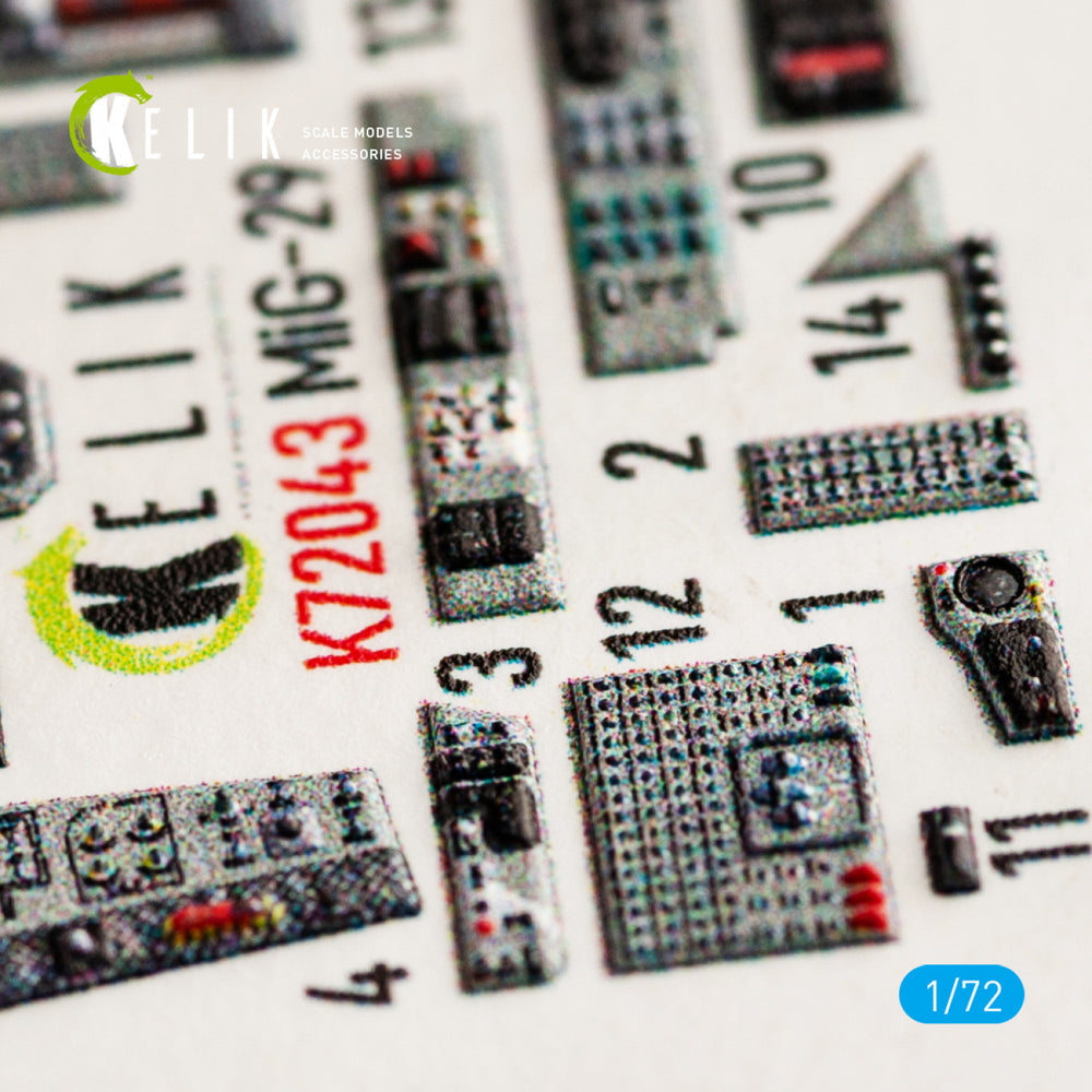 Kelik K3D72043 1:72 Mikoyan MiG-29 Fulcrum-A 9-12 interior