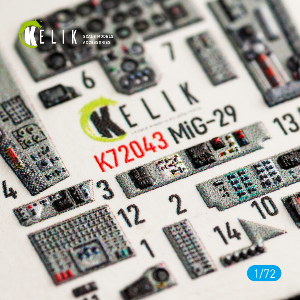 Kelik K3D72043 1:72 Mikoyan MiG-29 Fulcrum-A 9-12 interior