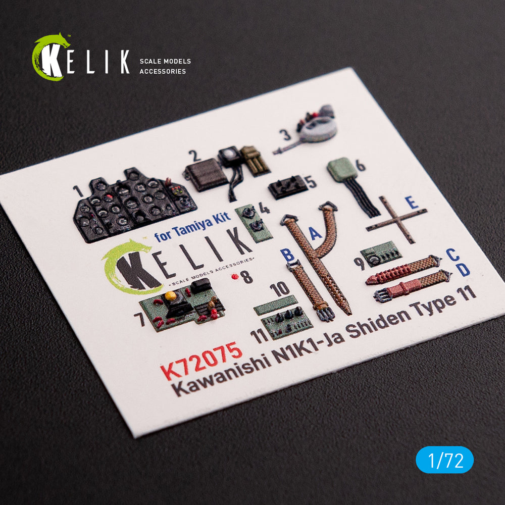 Kelik K3D72075 1:72 Kawanishi N1K1-Ja Shiden Type 11 interior