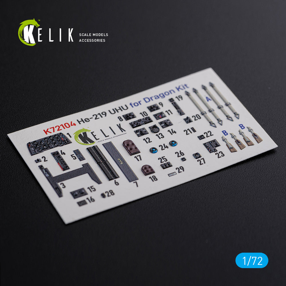 Kelik K3D72104 1:72 Heinkel He-219 UHU interior