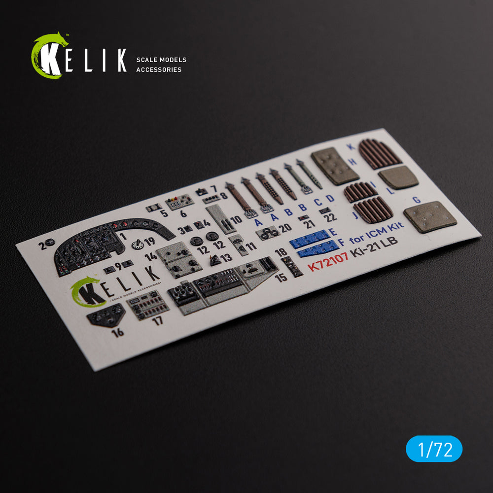 Kelik K3D72107 1:72 Mitsubishi Ki-21-1b/Ki-21-1a interior