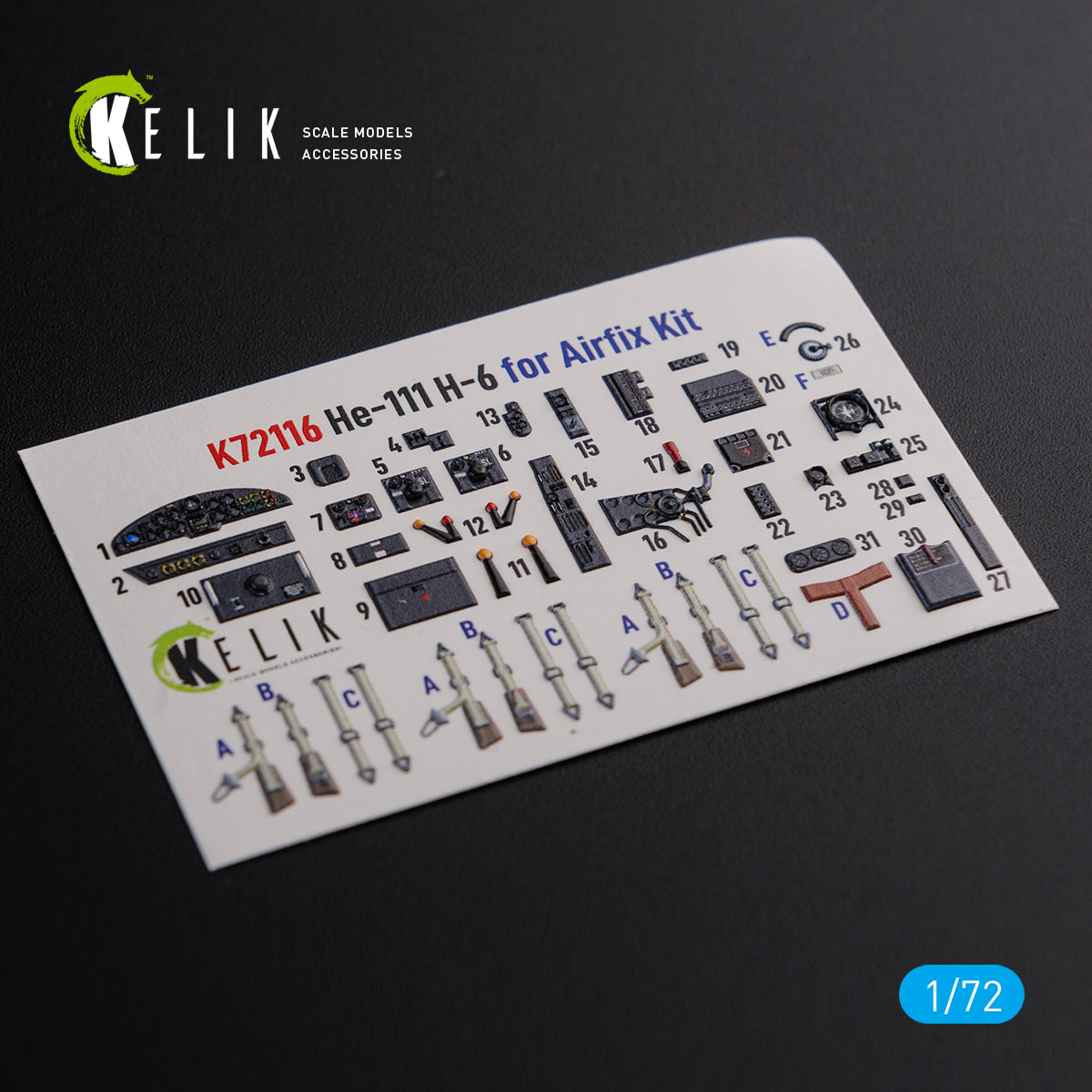 Kelik K3D72116 1:72 Heinkel He-111H-6 interior