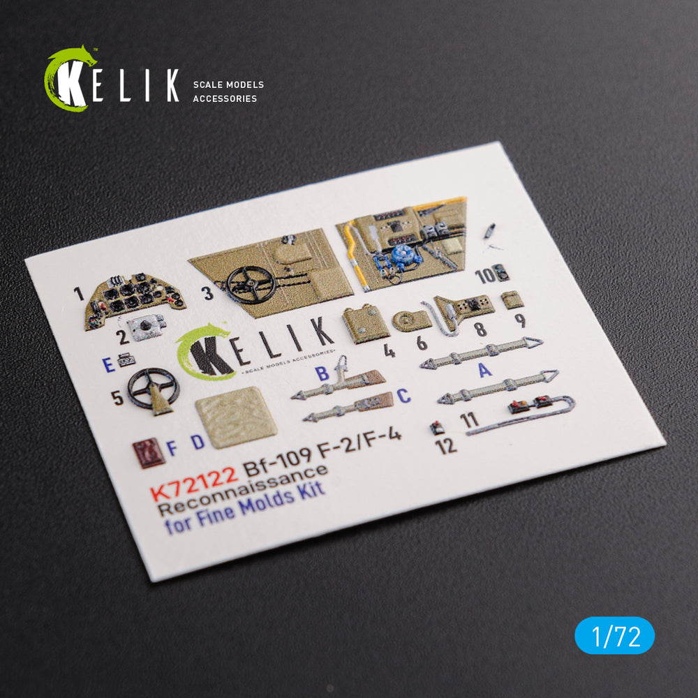 Kelik K3D72122 1:72 Messerschmitt Bf-109F-2/Bf-109F-4 reconnaissance interior
