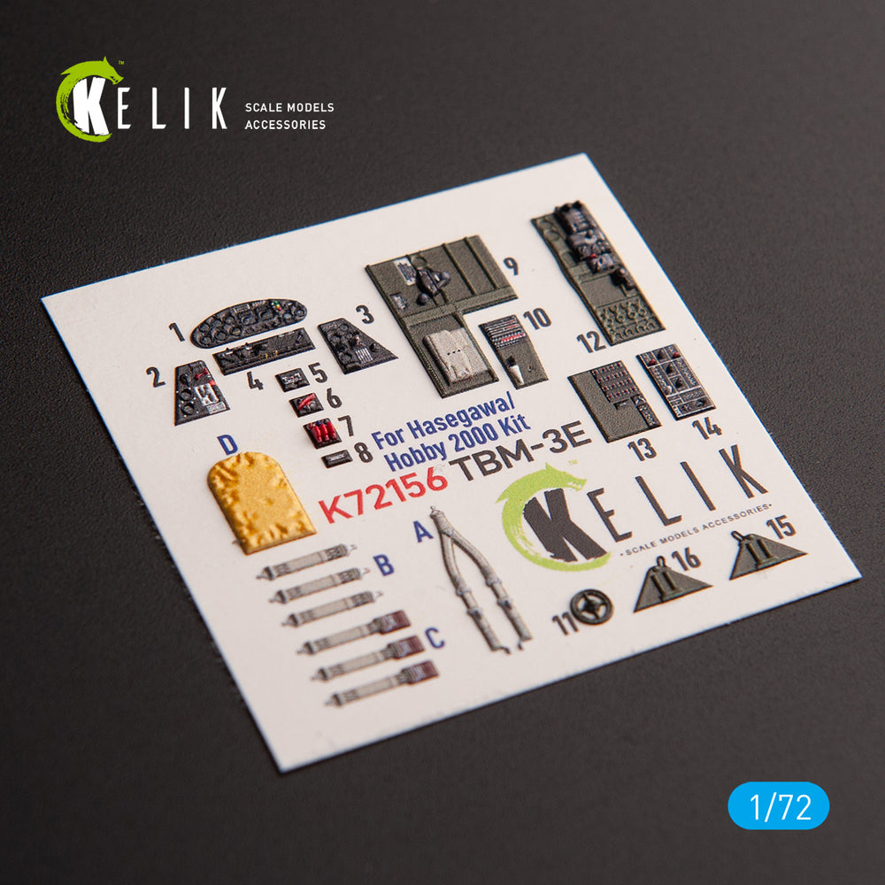Kelik K3D72156 1:72 Grumman TBM-3E Avenger- interior 3D-decals
