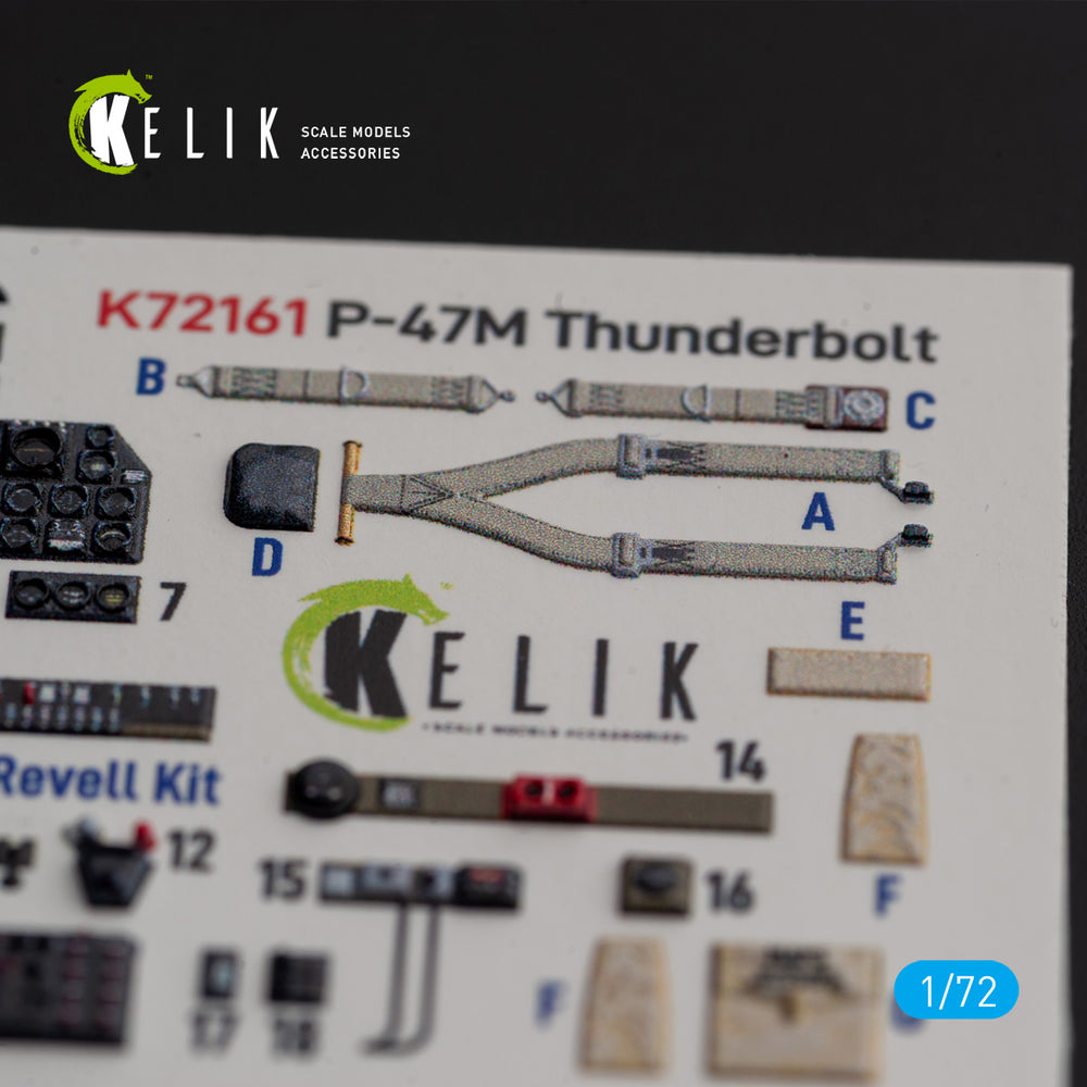 Kelik K3D72161 1:72 Republic P-47M Thunderbolt- interior 3D-decals