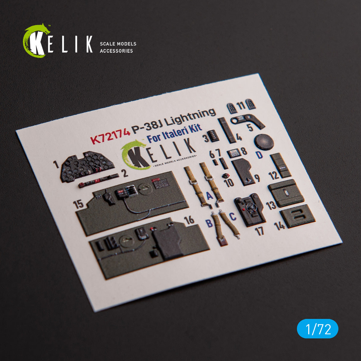 Kelik K3D72174 1:72 Lockheed P-38J "Lightning"