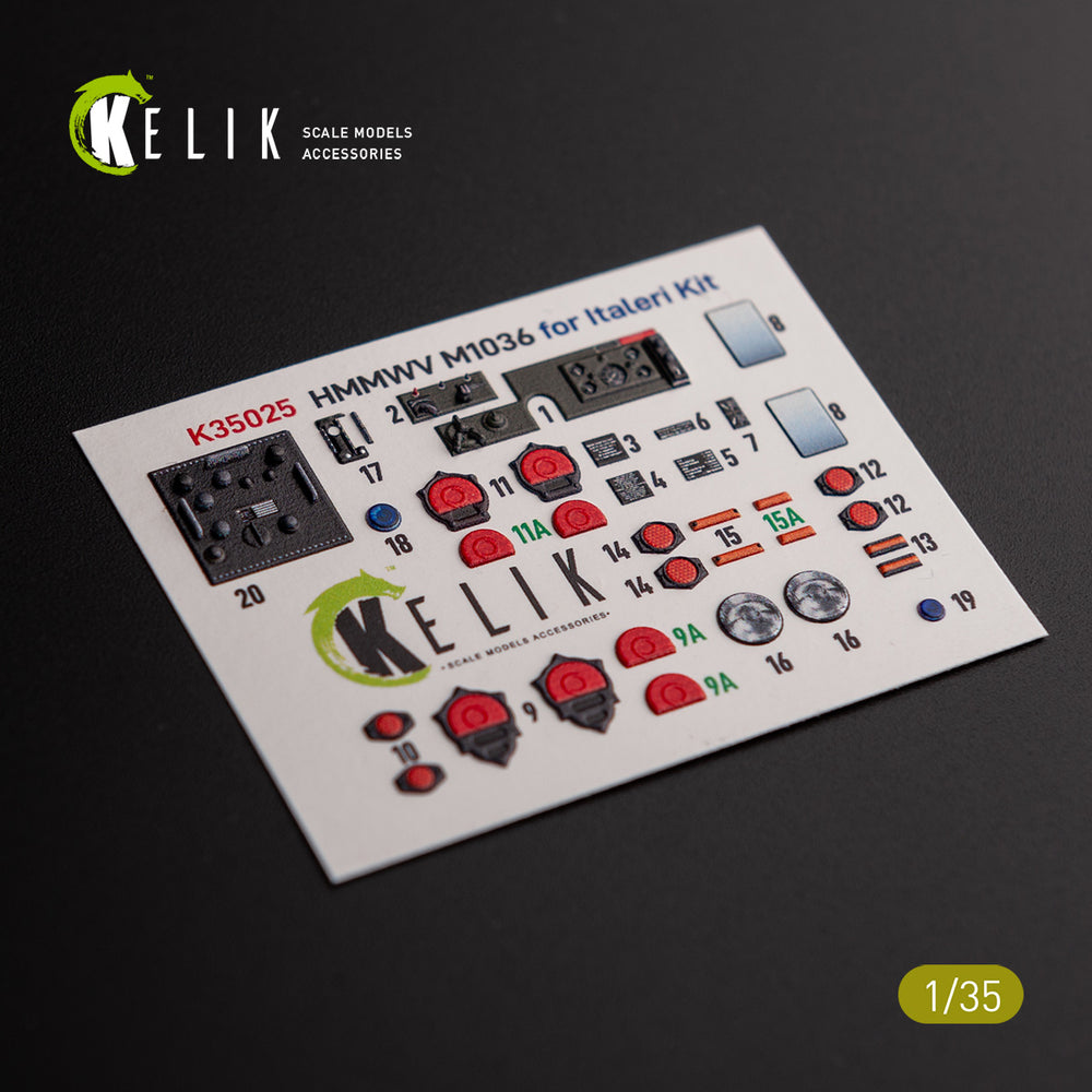 Kelik K3D35025 Humvee HMMWV M1036 TOW 3D Interior Decals 1:35