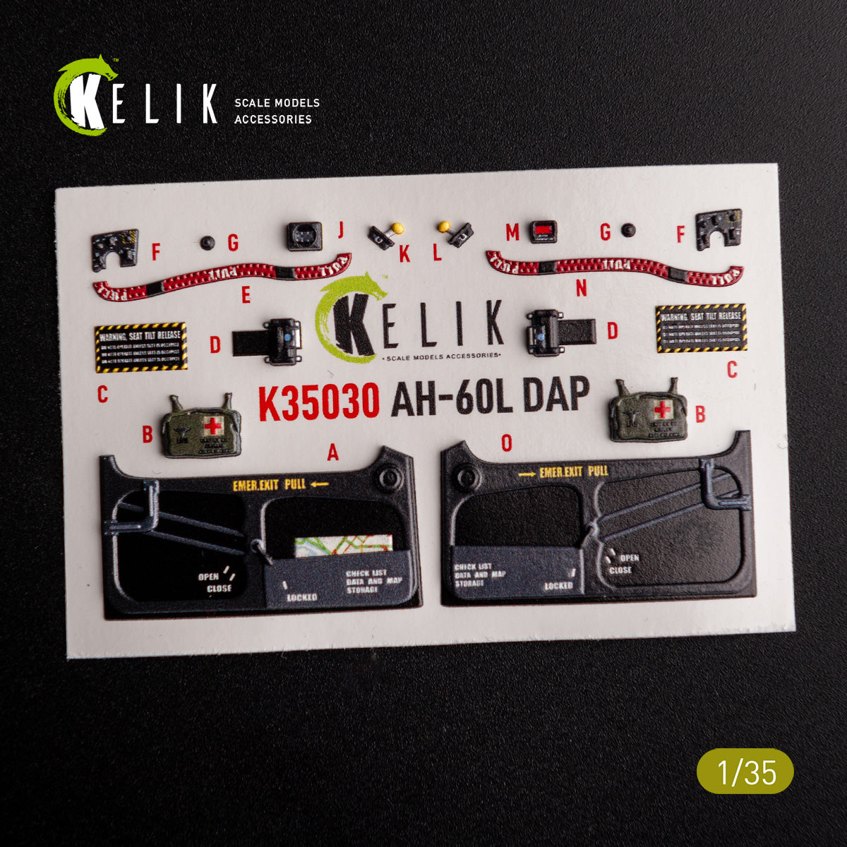 Kelik K3D35030 1:35 Sikorsky Sikorsky AH-60L DAP interior 3D-decals