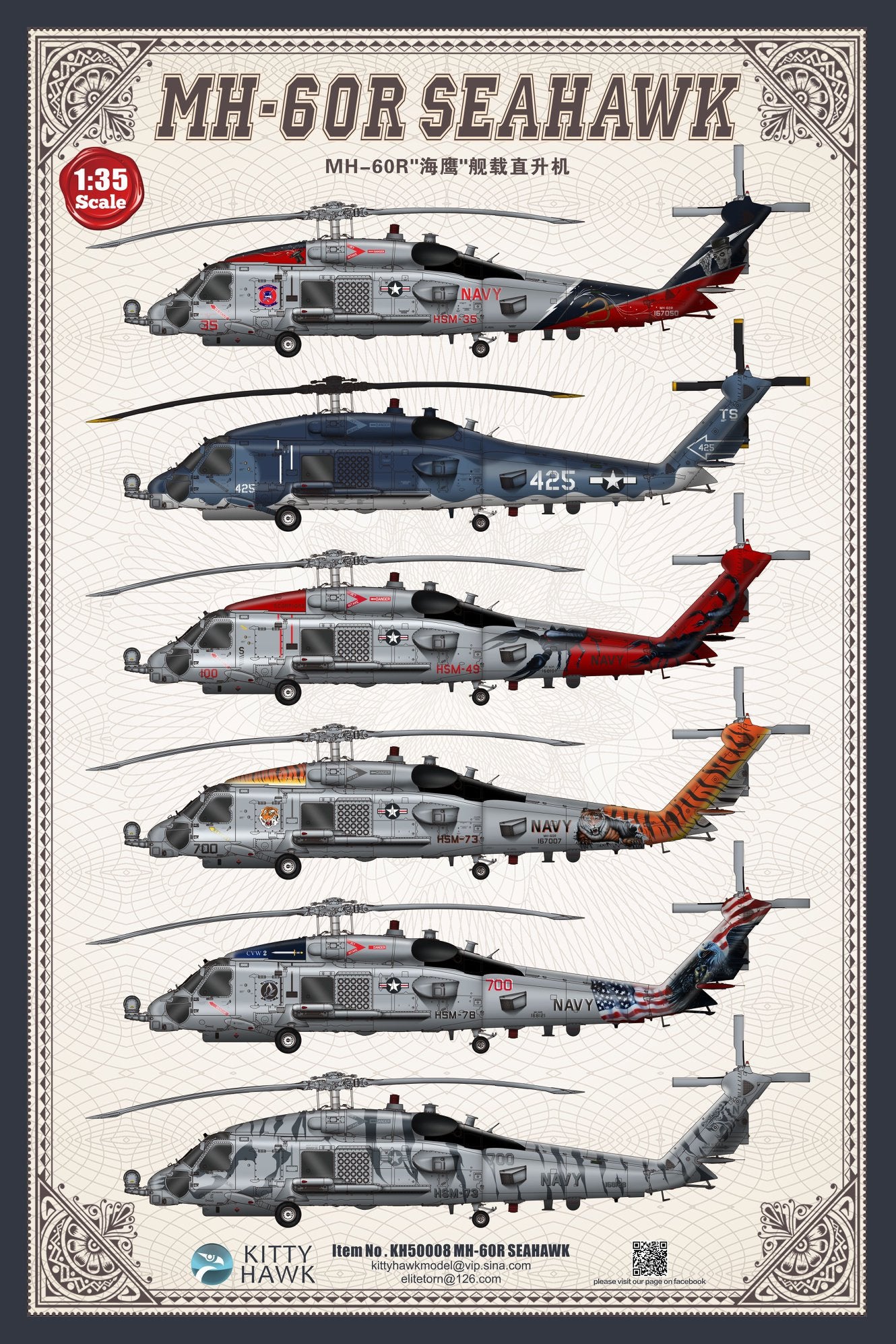 Kitty Hawk Models KH50008 1:35 Sikorky MH-60R Sea Hawk