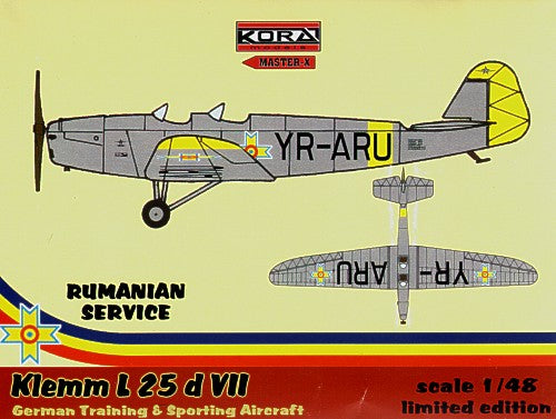 Kora KORA48021 1:48 Klemm Kl-25D VII Decals Rumania