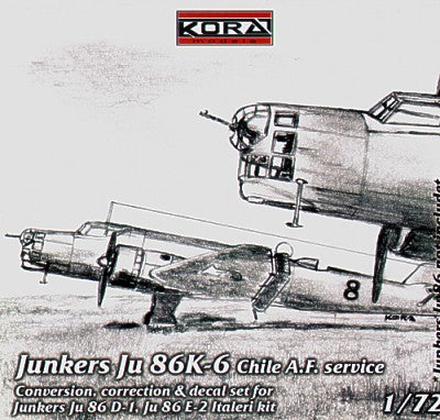 Kora KORC7242 1:72 Junkers Ju-86K-6 Chile A.F Service