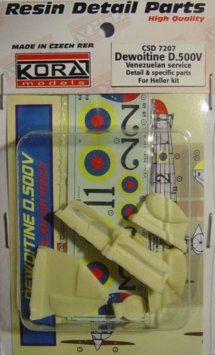 Kora KORCS7207 1:72 Dewoitine D.500V Venezuelan Service Detail set & decal