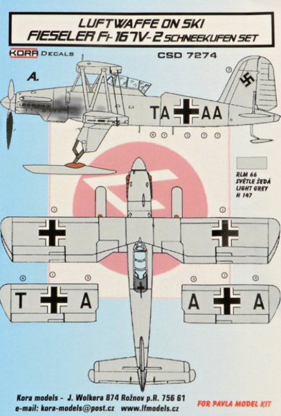 Kora KORCSD7274 1:72 Fieseler Fi-167V-2 Ski