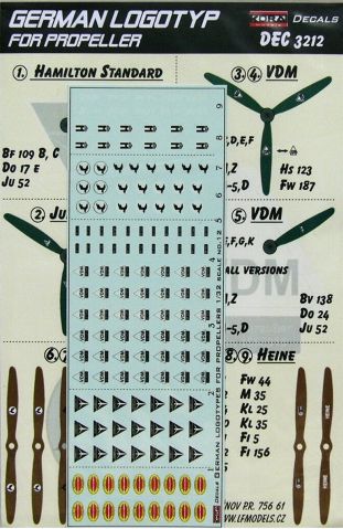Kora KORD3212 1:32 German WWII propeller manufacturer logo's