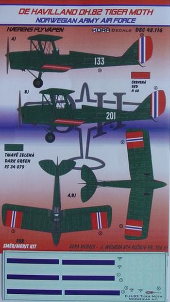 Kora KORD48116 1:48 de Havilland DH.82A Tiger Moth