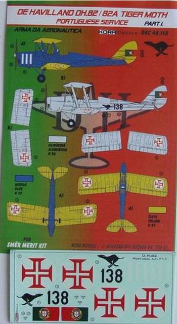 Kora KORD48118 1:48 de Havilland DH.82A Tiger Moth