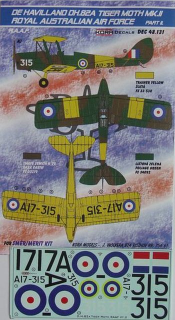 Kora KORD48131 1:48 de Havilland DH.82A Tiger Moth Mk.II