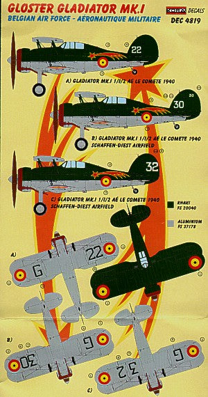 Kora KORD4819 Gloster Gladiator Mk.I Belgian Air Force 1940 1:48