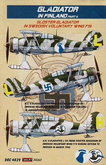 Kora KORD4829 1:48 Gloster Gladiator Mk.II on skis Decals Finland