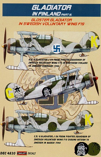 Kora KORD4830 1:48 Gloster Gladiator Mk.II on skis Decals Finland